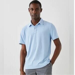 RAILS Rhen Terrycloth Polo Shirt Mens Large Chambray Blue Preppy